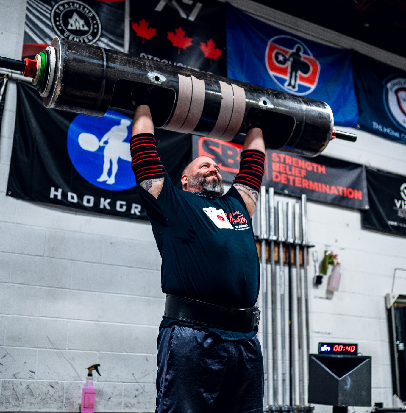 Brian doing a log press